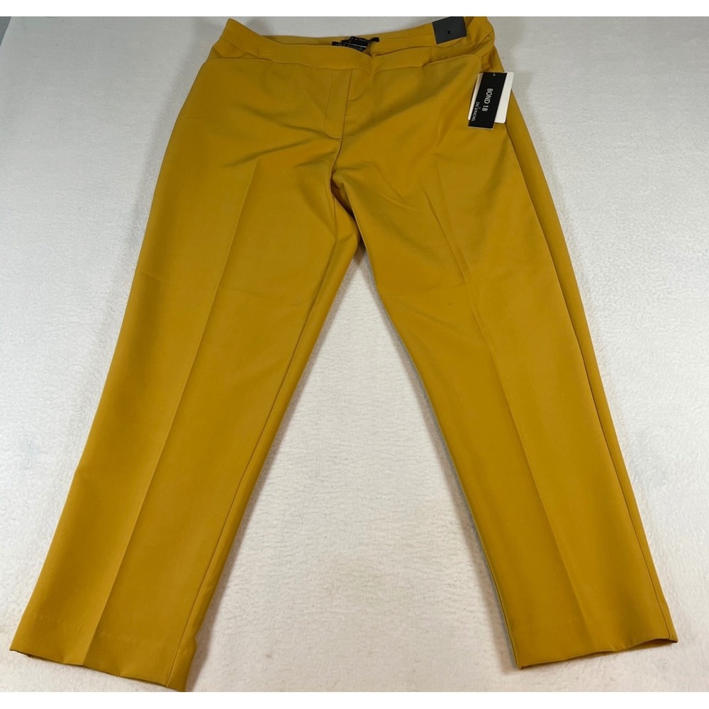 Zac & Rachel Bond 18 Ankle Pants Women 12 Yellow NWT Slim Wrinkle Resistant